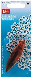 Prym Occhi-Schiffchen, schildpattfarben 7 cm, Karte