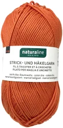 Naturaline Textil Coop Bio Naturaline 333 Handstrickgarn 100% Baumwolle merc. orange 50g