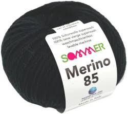 Sommer Merino 85 02 Handstrickgarn 100% Merino Superwash schwarz 50g