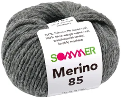 Sommer Merino 85 128 Handstrickgarn 100% Merino Superwash kieselgrau meliert 50g