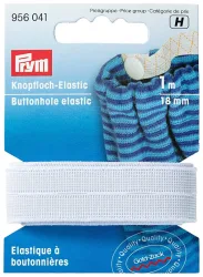 Prym Knopfloch-Elastic glattes Band weiss 18 mm 1 m