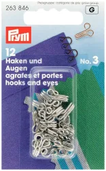 Prym Federhaken und augen silber Nr. 3 12 Stk.