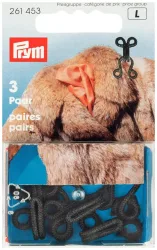 Prym Pelzhaken + Augen schwarz 3 Stk.