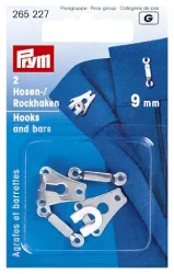 Prym Hosen oder Rockhaken + Stege silber 9 mm 2 Stk.