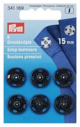 Prym Annähdruckknopf schwarz 15 mm 6 Stk. nickelfrei