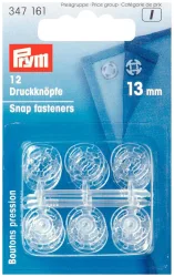 Prym Annähdruckknopf transparent 13 mm 12 Stk.