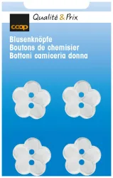 Blusenknopf weiss 18 mm 4 Stk.