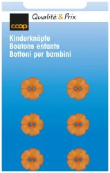 Kinderknopf orange 11 mm 6 Stk.