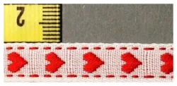 Borte Herz weiss rot 2m