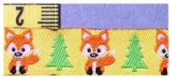 Zierband Kinder Fuchs gelb/braun/grün 16 mm Coupon 2 m