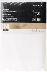 Inhouse Flanell Auflage 90x200cm Weiss