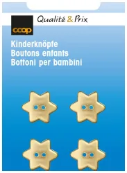 Kinderknopf 2-Loch gold 15 mm 4 Stk.