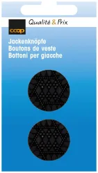 Jackenknopf schwarz 23 mm 2 Stk.