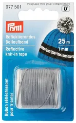 Prym Reflektierendes Beilaufband Reflex 1 mm, Karte 25 m