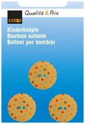 Polyesterknopf braun mit bunten Punkten 18 mm 3 Stk.