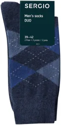 Sergio Socken Rhomben Duo Blau 43 - 46