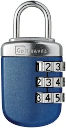 GO Travel Kombischloss blau mit 3 Ziffern