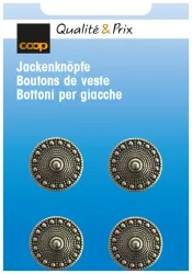 Coop Jackenknopf altsilber 15 mm 4 Stk.