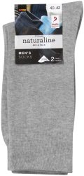 Naturaline Textil Naturaline Herren Socken Glatt Duo Hellgrau 40 - 42