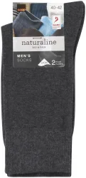 Naturaline Textil Naturaline Herren Socken Glatt Duo Dunkelgrau 40 - 42