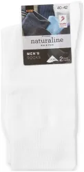 Naturaline Textil Naturaline Herren Socken Glatt Duo Weiss 40 - 42