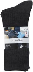 Naturaline Textil Naturaline Herren Sportsocken Duo Schwarz 43 - 45