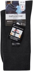Naturaline Textil Naturaline Herren Socken Glatt Clip Duo Schwarz 43 - 45