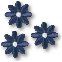 Applikation 3 Blumen Dunkelblau