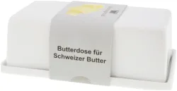 Butterdose für Schweizer Butter Porzellan weiss