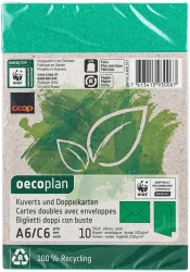 Oecoplan Kuverts und Doppelkarten A6/C6 grün 10/10 Stk.