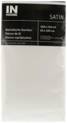 Inhouse Bettwäschegarnitur Satin uni weiss 160x210/65x100