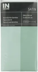 Inhouse Bettwäschegarnitur Satin uni grün 200x210/2x65x65