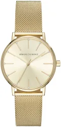 Armani Exchange Uhr 3-Zeiger-Werk Milanaise Edelstahl goldfarben
