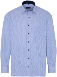 Eterna Comfort FIT Luxury Shirt Twill Langarm gestreift blau 42