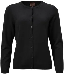 Cashmere Cardigan R-Neck schwarz L