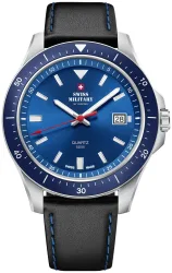 Swiss Military by Chrono Herren-Armbanduhr Analog Quarzwerk mit Lederarmband Sm34082.05