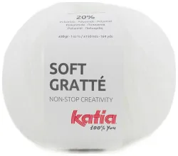 Katia Soft Gratté 60 Handstrickgarn mit Mohair-Effekt für sensible Haut weiss 50g