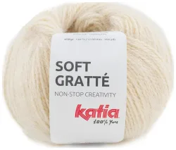 Katia Soft Gratté 70 Handstrickgarn mit Mohair-Effekt für sensible Haut creme 50g