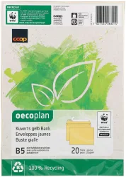 Oecoplan Kuvert B5 Gelb Bank ohne Fenster