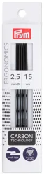 Prym ergonomics Strumpfstricknadeln Carbon 2.50 mm, 15 cm, Karte 5 Stk., Karbonfaser