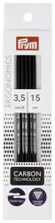 Prym ergonomics Strumpfstricknadeln Carbon 3.50 mm, 15 cm, Karte 5 Stk., Karbonfaser