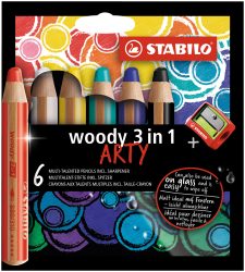 STABILO Farbstifte woody 3in1 880/6-1-20 ARTY 6 St&uuml;ck