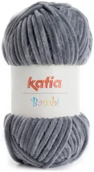 Katia Bambi 314 Chenillegarn grau 100g