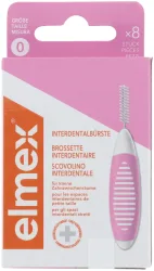 elmex Interdentalbürsten Pink, Grösse 0, 0,4 mm, 8 Stück, Zahnzwischenraumbürste
