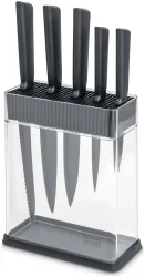 Kuhn Rikon Colori Set Messer und Block grau 6 Stück