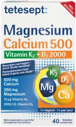Tetesept Magnesium Calcium D3 & K2 40 Stück
