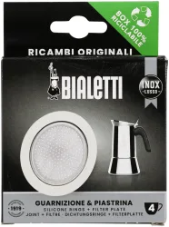 Bialetti - Kaffeekanne Set Dichtung + Filter, 65mm, Chrom