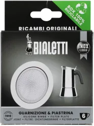 Bialetti - Kaffeekanne Set Dichtung + Filter, 72mm, Chrom