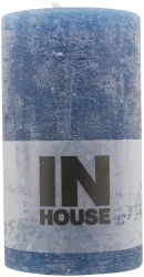 Inhouse Zylinderkerze Rustic 68x120 Petrolblau