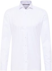 Eterna Langarm Super Slim Fit Twill weiß unifarben